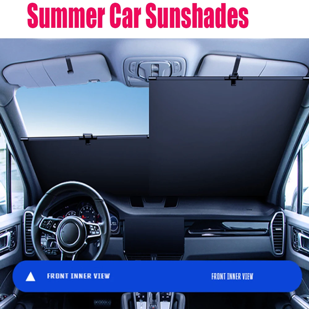 

Automatic Retractable Car Sunshade for Summer UV Protection, Heat Insulation and Folding Windshield Sun Visor