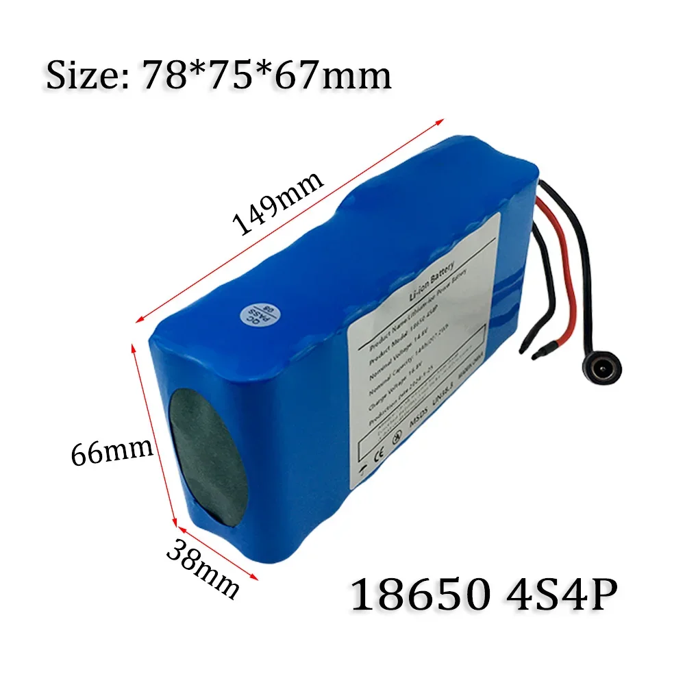 14.8V 14Ah 18650 Li-ion Power Battery 4S4P 16.8V LED Night Fishing Light Heater Miner's Light Amplifier Battery BMS+Charger