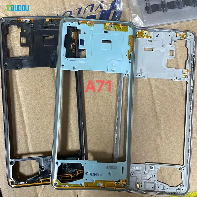 A71 Middle Frame For Samsung Galaxy A71 2020 A715 A715F Housing Middle Frame+Battery Cover Rear Door Housing Back Case +SIM Card