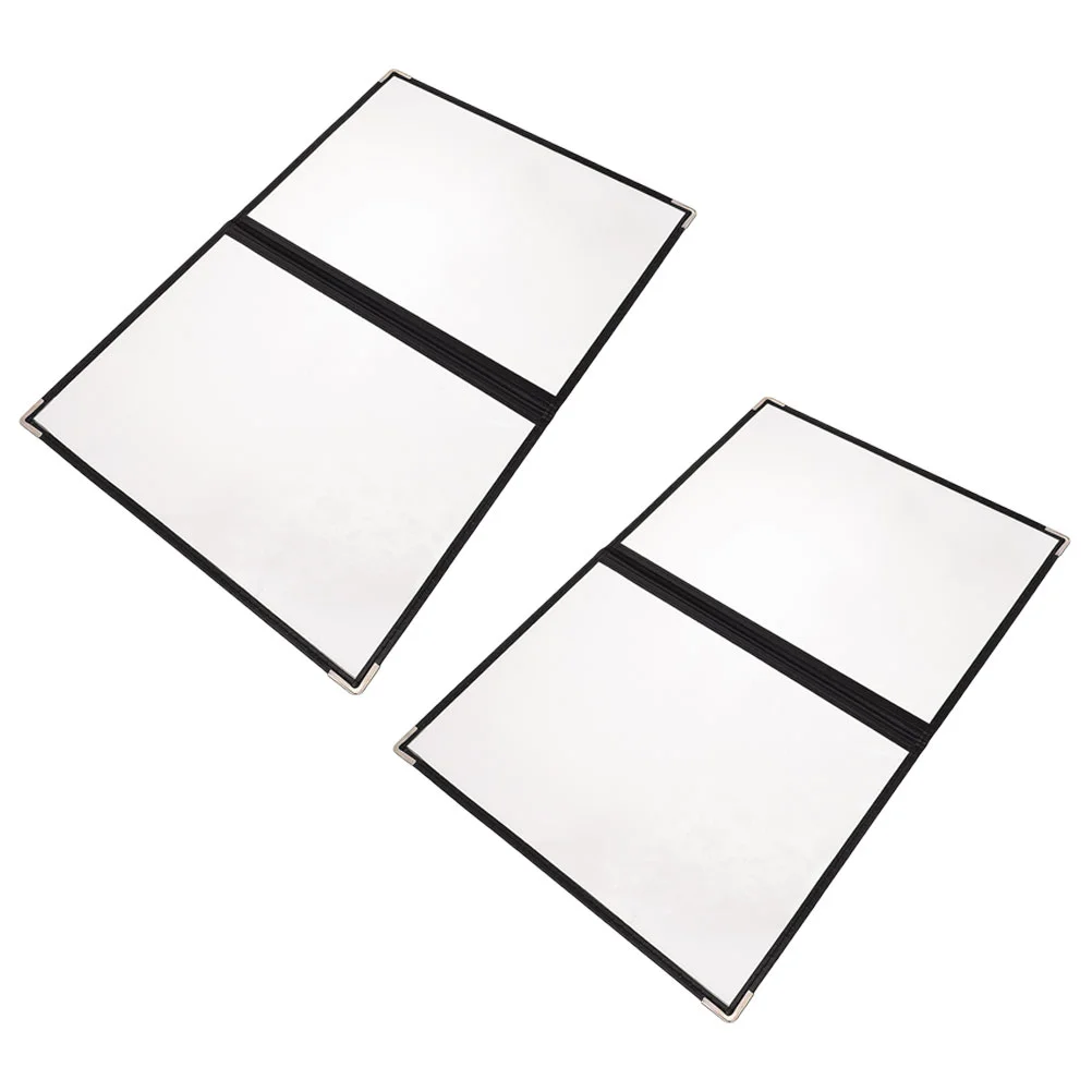 

2 Pcs Menu Transparent Folder Binders Clear Cover Pvc Coffee Bar Accessories Recipe Restaurant Covers Case For