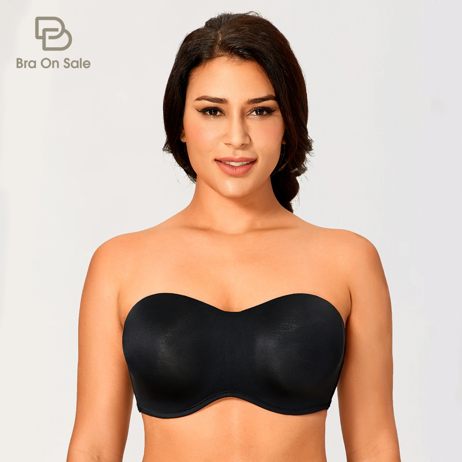 Women\'s Plus size Minimizer Strapless Bra Full coverage Unlined Smooth Invisible Backless Bras For Women Seamless Underwire