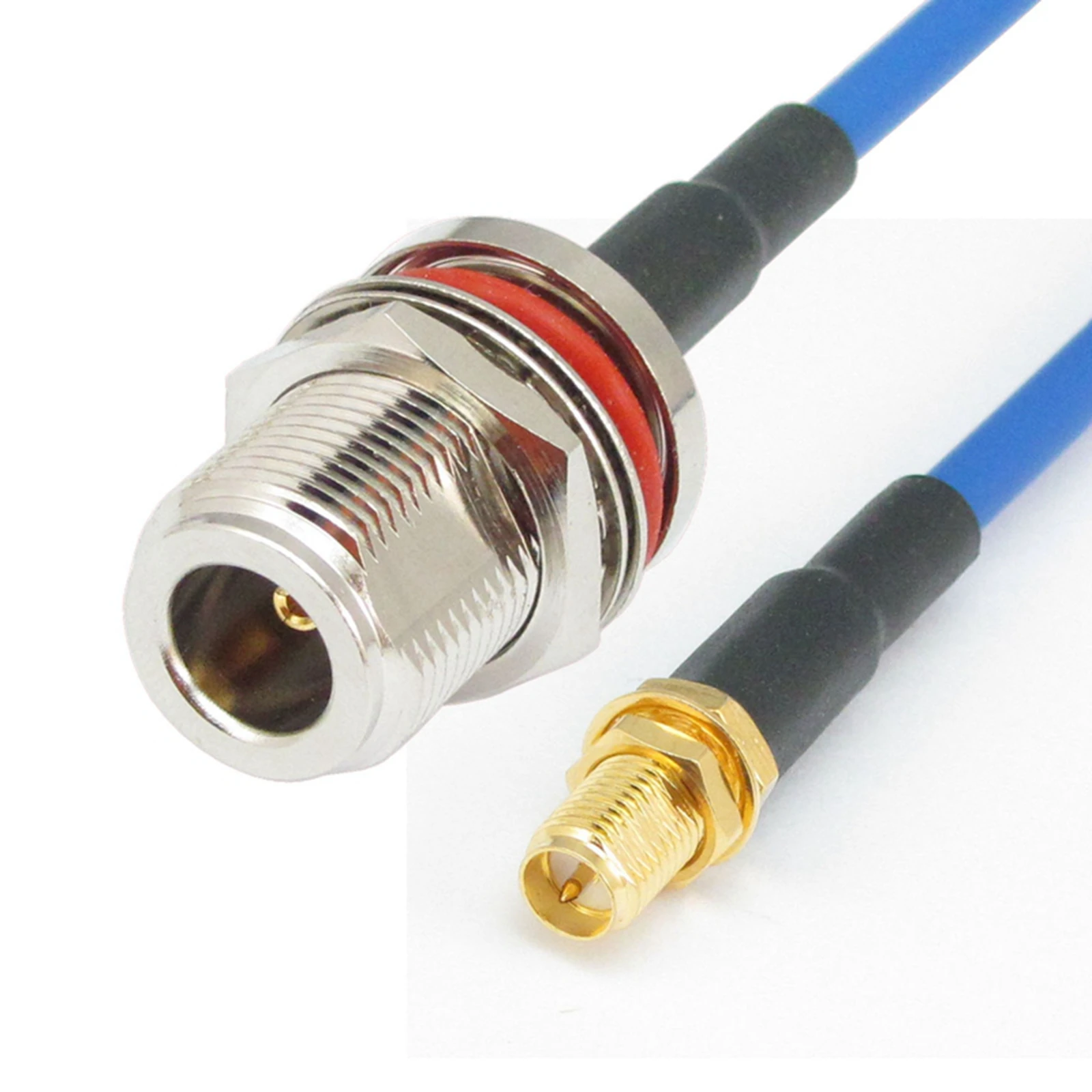 N Female Bulkhead Waterproof to RP-SMA Female Jack RG402 Semi Rigid Flexible Coaxial Cable Low Loss RF 50ohms Coax Koaxial Kable