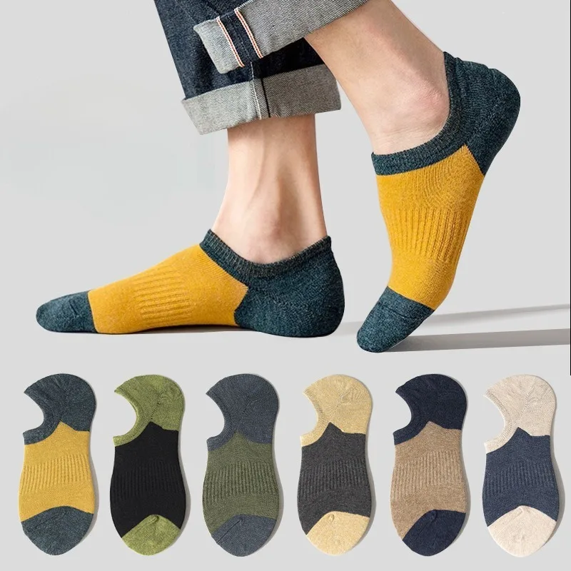 

1/6 пар весенне-летних повседневных удобных мужских спортивных носков, модные универсальные короткие носки, дышащие сетчатые мужские носки для бега