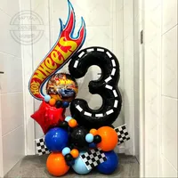 35pcs Hot Wheels Theme Birthday Party Balloon Decor Racing Ballon Set Flamme Cars Globos For Boy Girls Baby Shower Decor Supplie