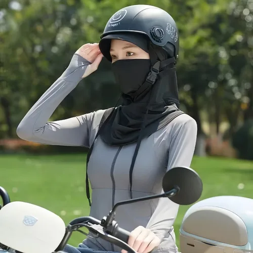 Imagen 2 del producto Pasamontañas máscara de ciclismo hombres mujeres máscara facial protección solar/UV transpirable cubiertas de cuello largo para ciclismo motocicleta máscara de pesca
