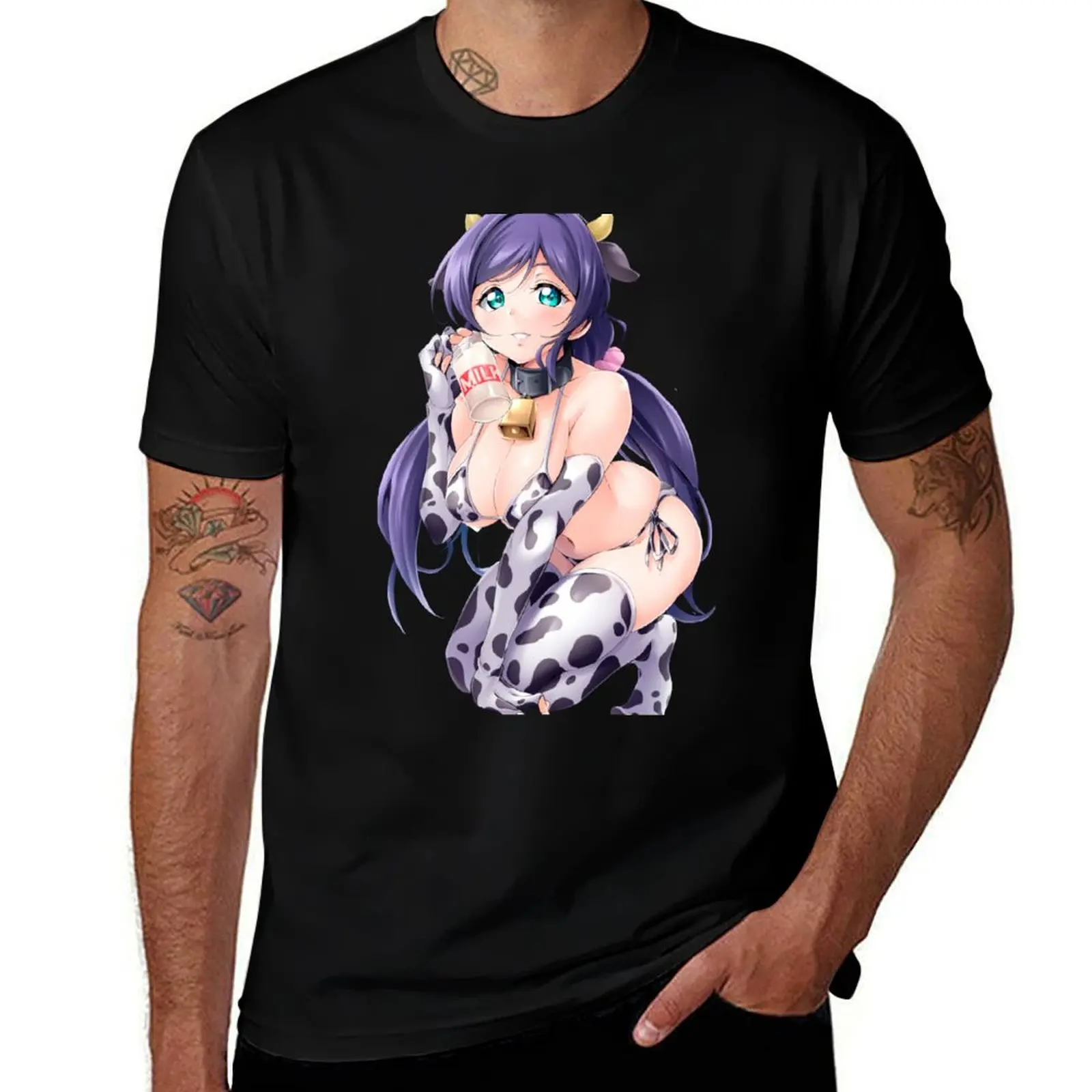 

Oppai huge boobs milky anime cow girl T-Shirt Festival Party Tee Top