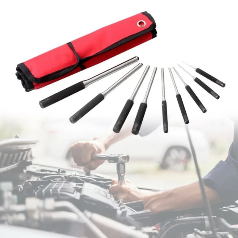 Essential 9pcs Punch Set Carbon Steel Punch Tool set Comprehensive Punch Tool set Repair for Mechanics & Enthusiasts