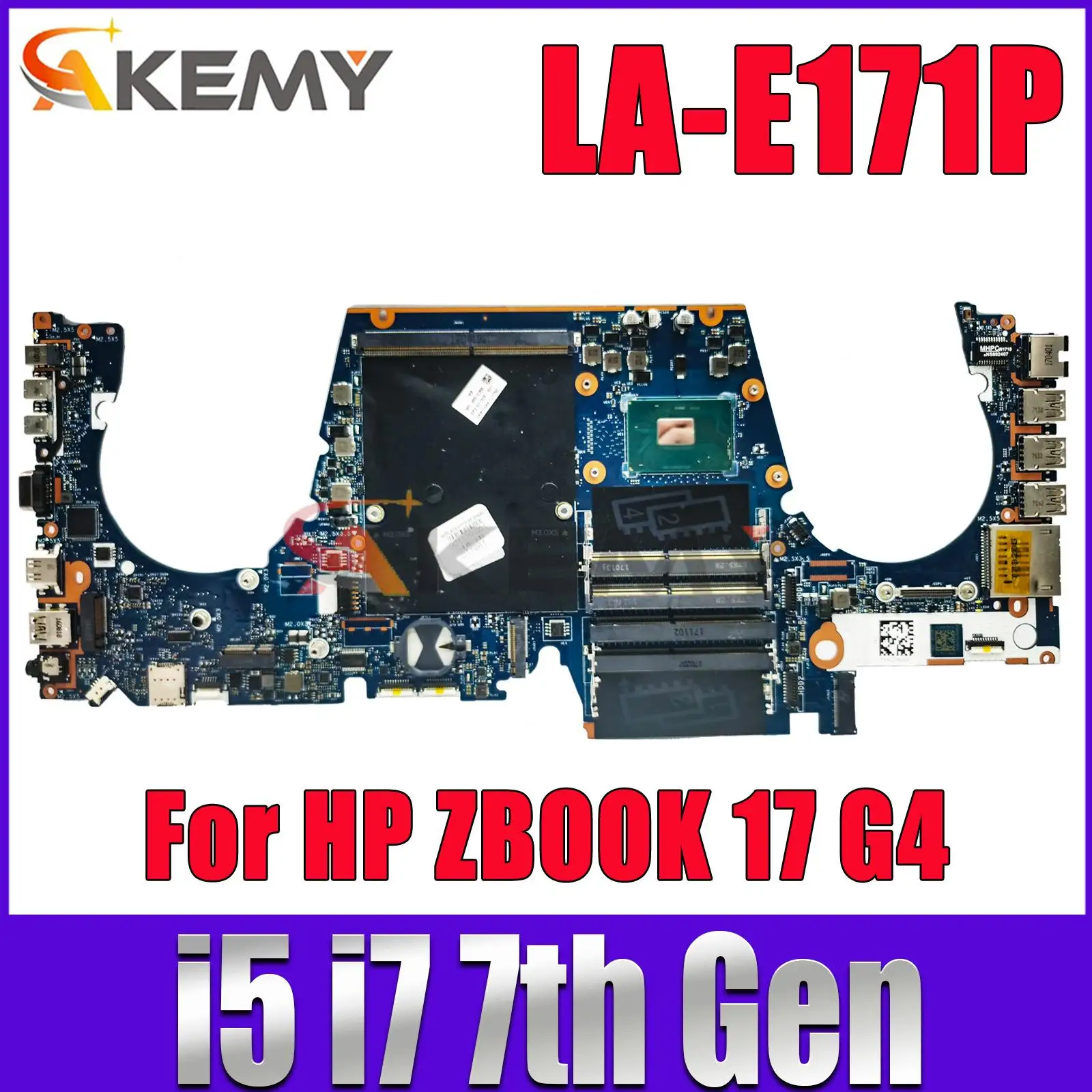 

LA-E171P For HP ZBOOK 17 G4 Laptop Motherboard with E3-1535M i5 i7 7th Gen CPU Mainboard 921329-001 921325-501 921327-601 DDR4