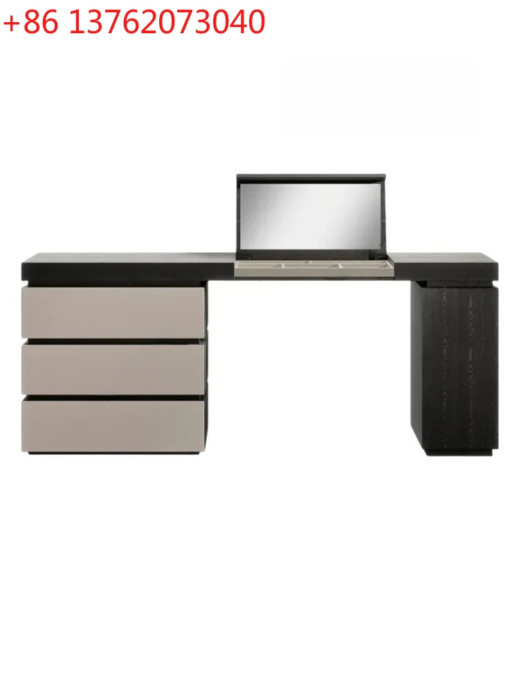 

Italian minimalist paint dresser table flip mirror dressing table bedroom integrated TV cabinet