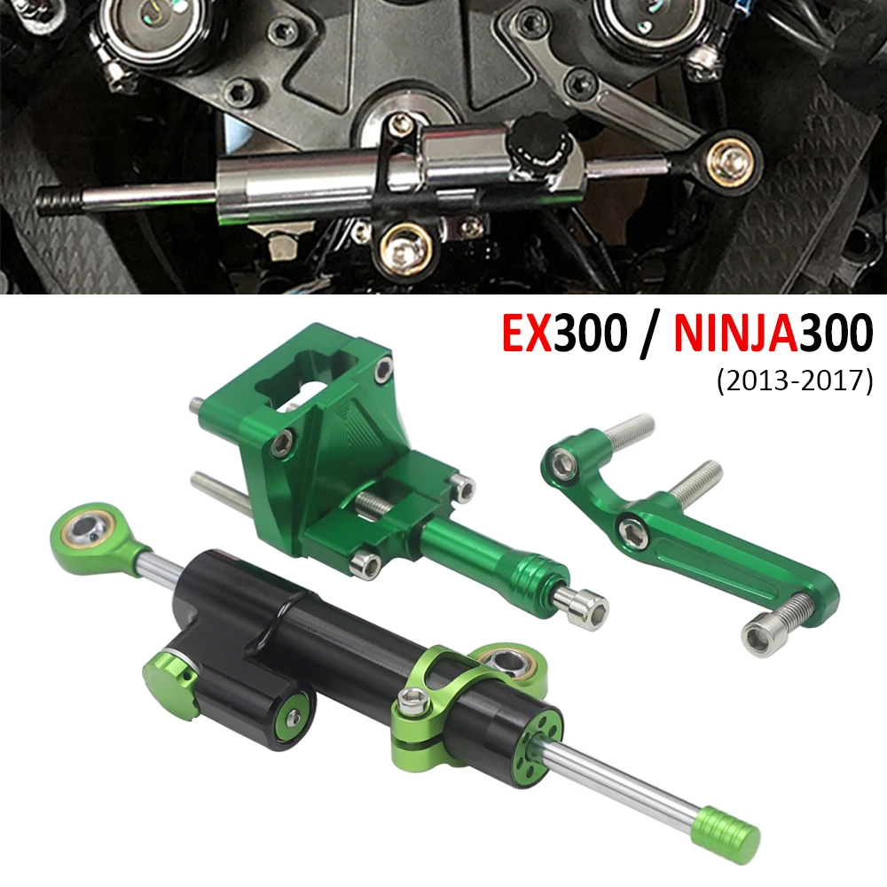 

For Kawasaki EX300 Ninja 300 EX 300 2013-2017 Motorcycles Accessories CNC Adjust Steering Damper Stabillizer Bracket Mount Kit