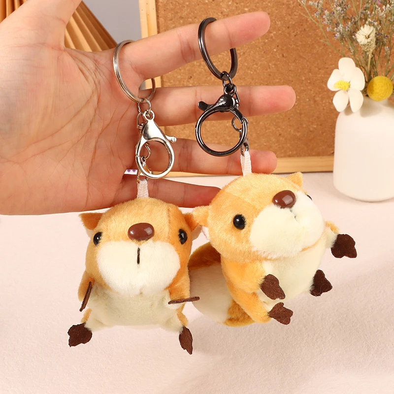 Autumn And Winter Squirrel Keychain Pendant Men And Women Cute Couple Bag Pendant Cartoon Brooch Plush Doll