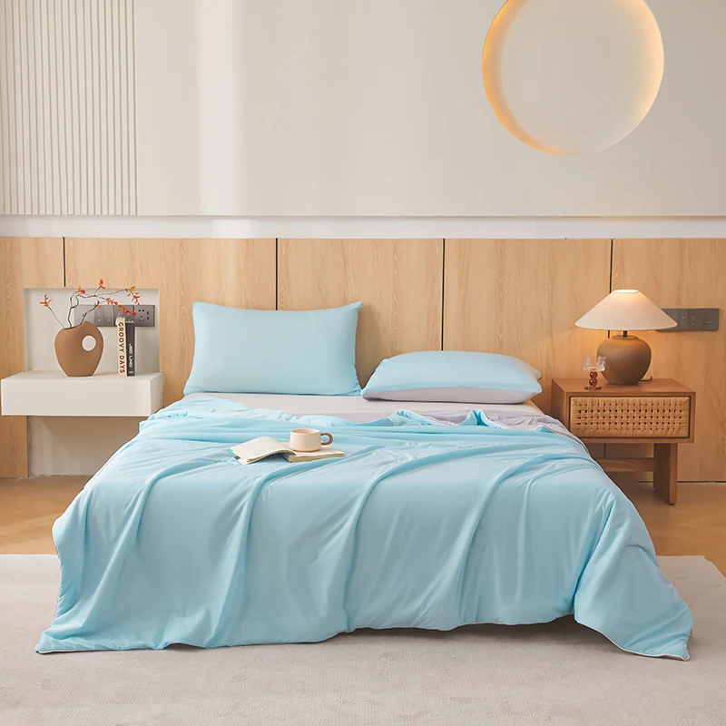 Ice Silk Cooling Blanket Air Condition Comforter for Summer Lightweight and Smooth Full Size Cold Quilt 150*200cm Drop Shipping