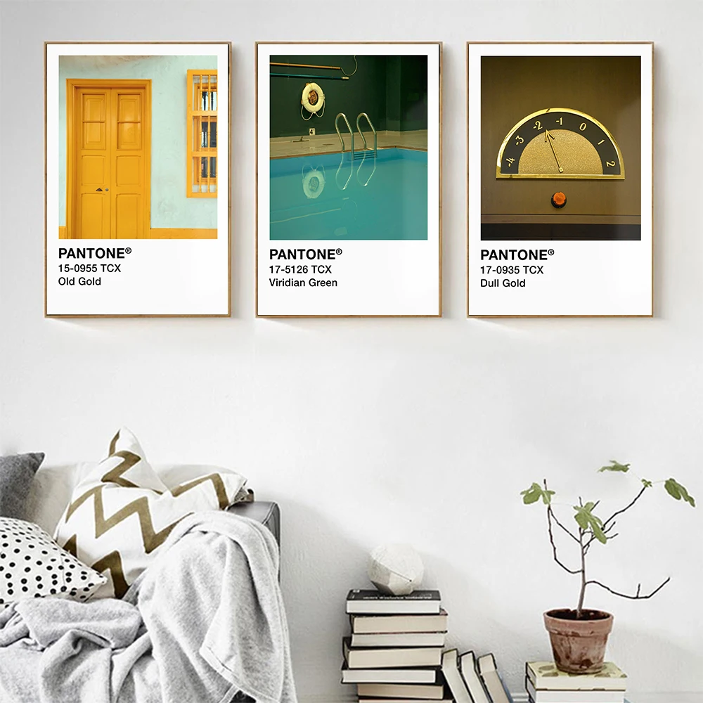 Wes Anderson Inspired Pantone Color Canvas Print Wall Art Movie Poster Retro Minimalist Painting Picture Living Room Home Dec