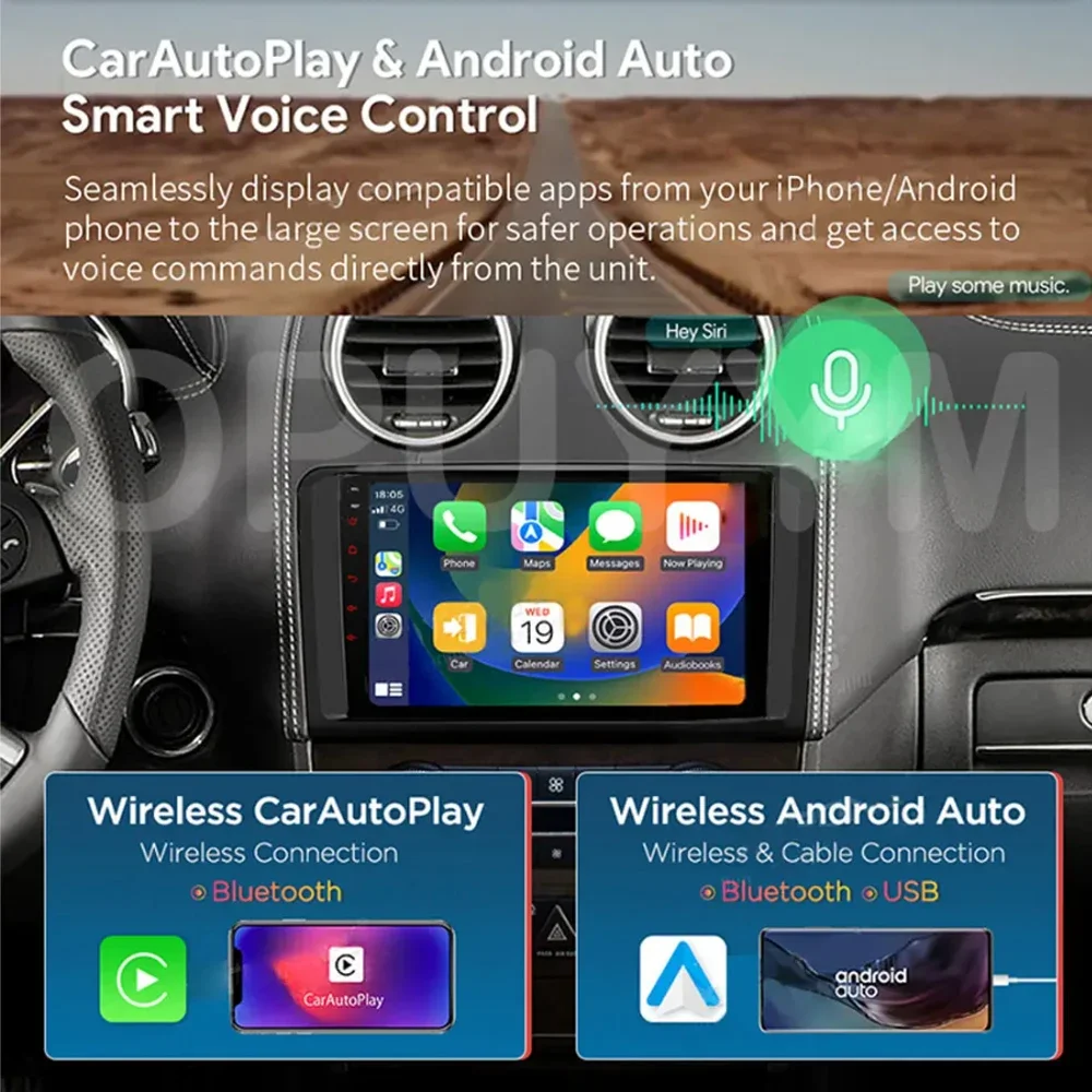 Multimedia Navigation For Hyundai i10 2007 2008 2009 2010 -2013 Android 15 Carplay Auto Car Radio Player WIFI+4G 2DIN Stereo DSP