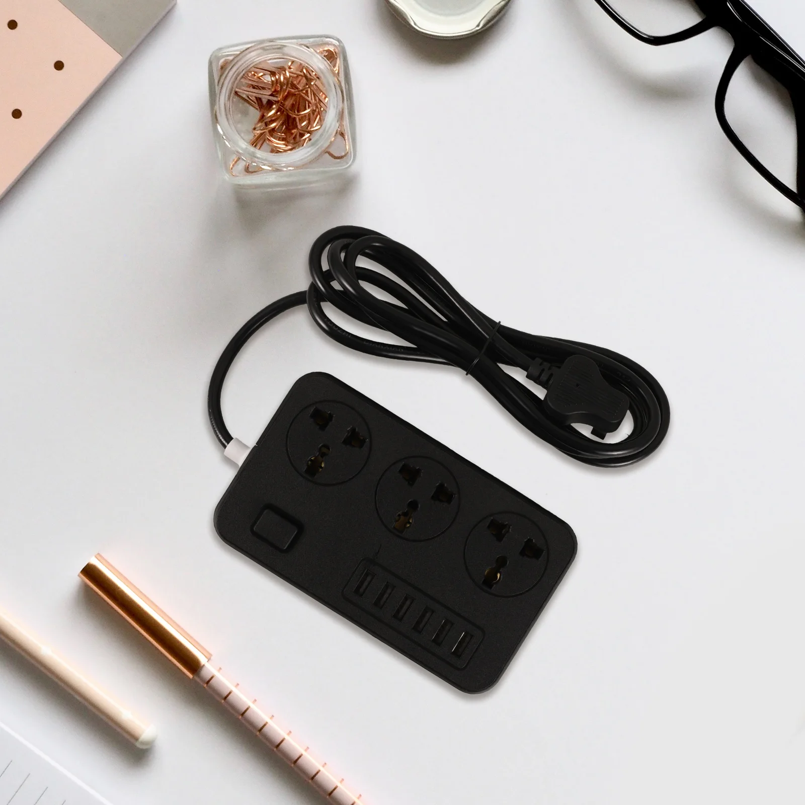 

USB Power Strip Charging Outlet with Multiple Ports Compact Durable Copper Material Electrical Socket Extension Cord Home Use
