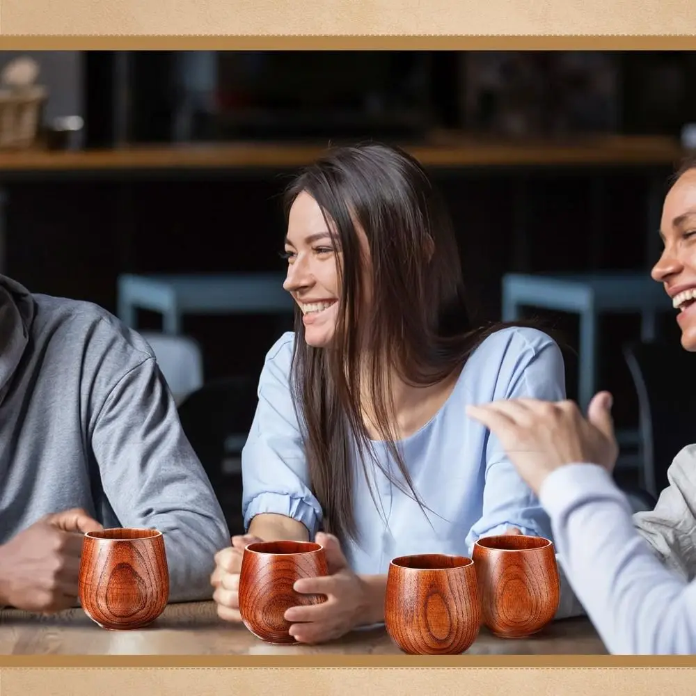 

New Wooden Tea Cup Anti Scald 200ML Big Belly Cup Teacup Hot Drinks