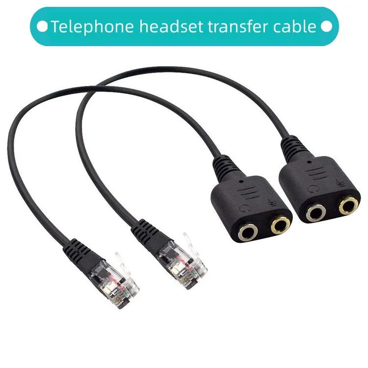 Kabel Adaptor Modular 3.5Mm Ke RJ9-Soket Betina Audio 3.5Mm Ke Kabel Adaptor Steker Modular RJ9 untuk Headphone PC Ke Telepon