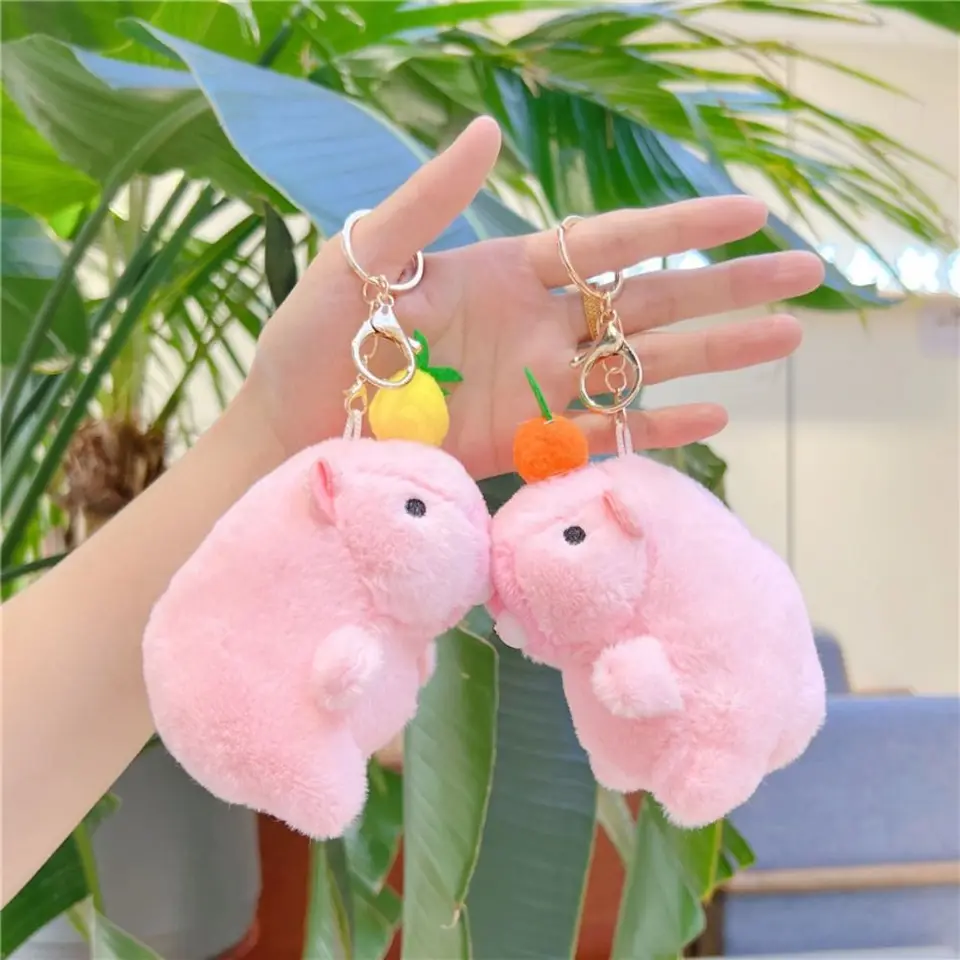 カピバラ-ぬいぐるみキーホルダー,柔らかい素材,子供のストレス解消