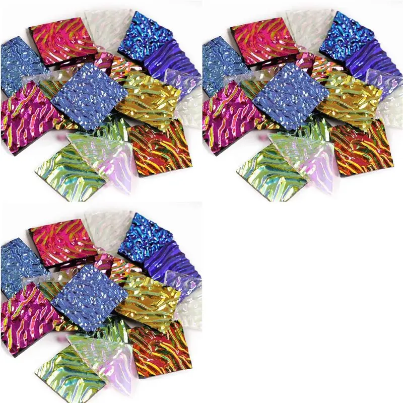Limited Stock-FF 9 Bags /84G COE90 Dichroic Glass Scrap Assorted Fusible Glass Fusing Microwave Kiln Glass For Jewelry Making Su