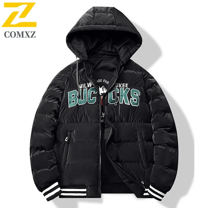 

COMXZ Men Mountaineering Jacket Relaxed Hooded Design Outdoor Thickened Warmth Parka Daily Fashion Comfort Winter Men Clothing