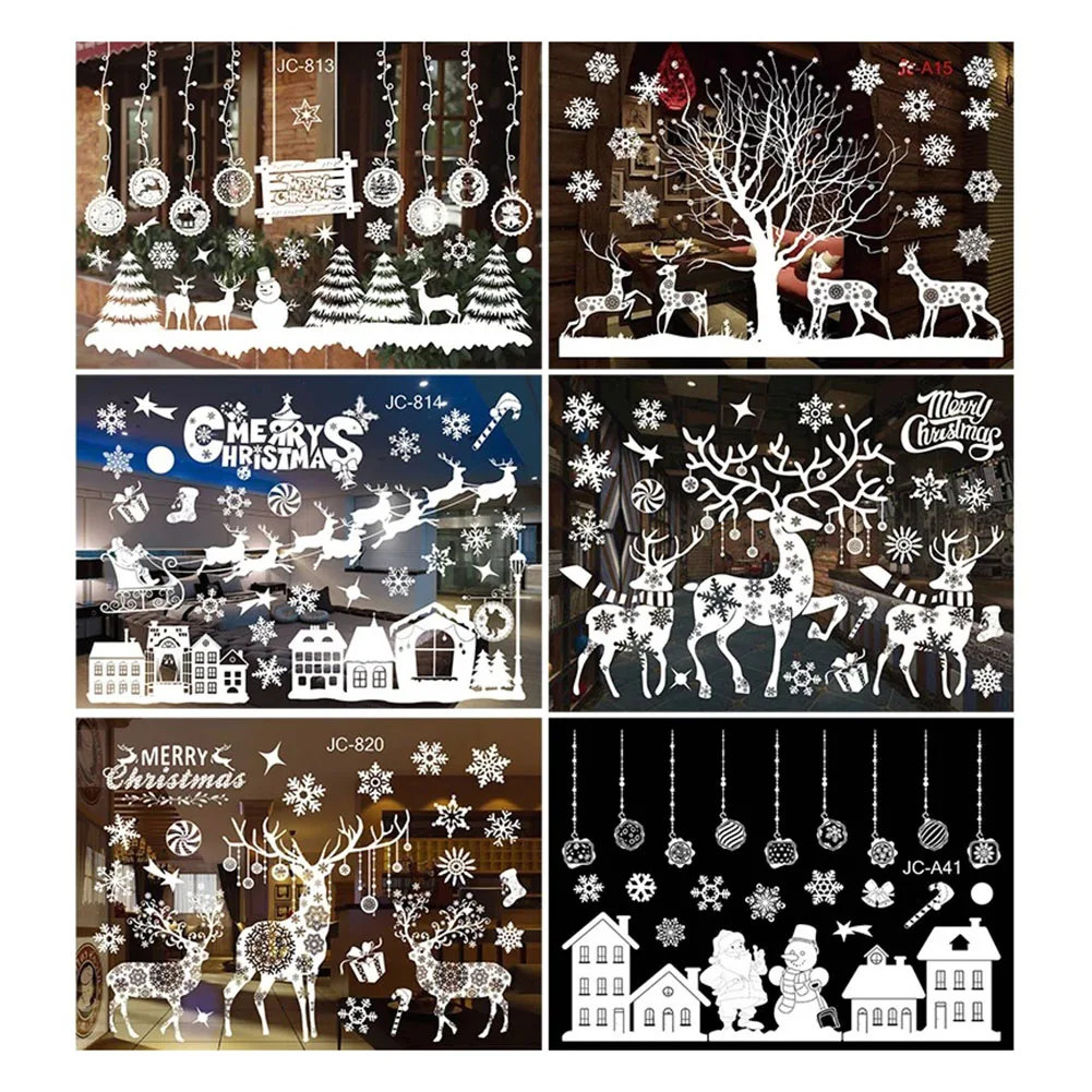 Weihnachts-Fensteraufkleber, Weihnachten, Schneeflocke, Flügel, Aufkleber, Weihnachten, Rentier, Aufkleber, Heimdekoration