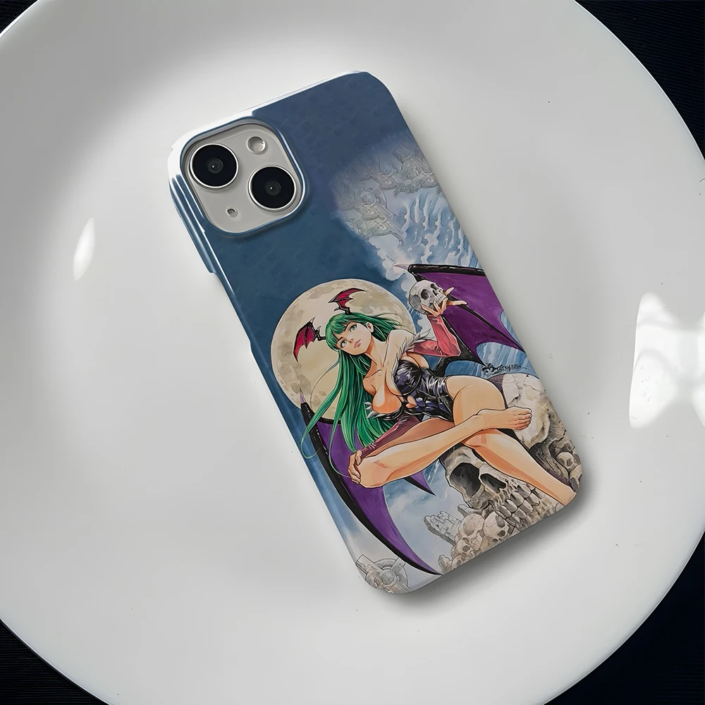 Morrigan The Devil Never Dies Phone Case for iPhone 16 15 14 13 12 11 Pro Max XS XR XSMax 6 7 8 Plus Glossy HD Hard PC Cover