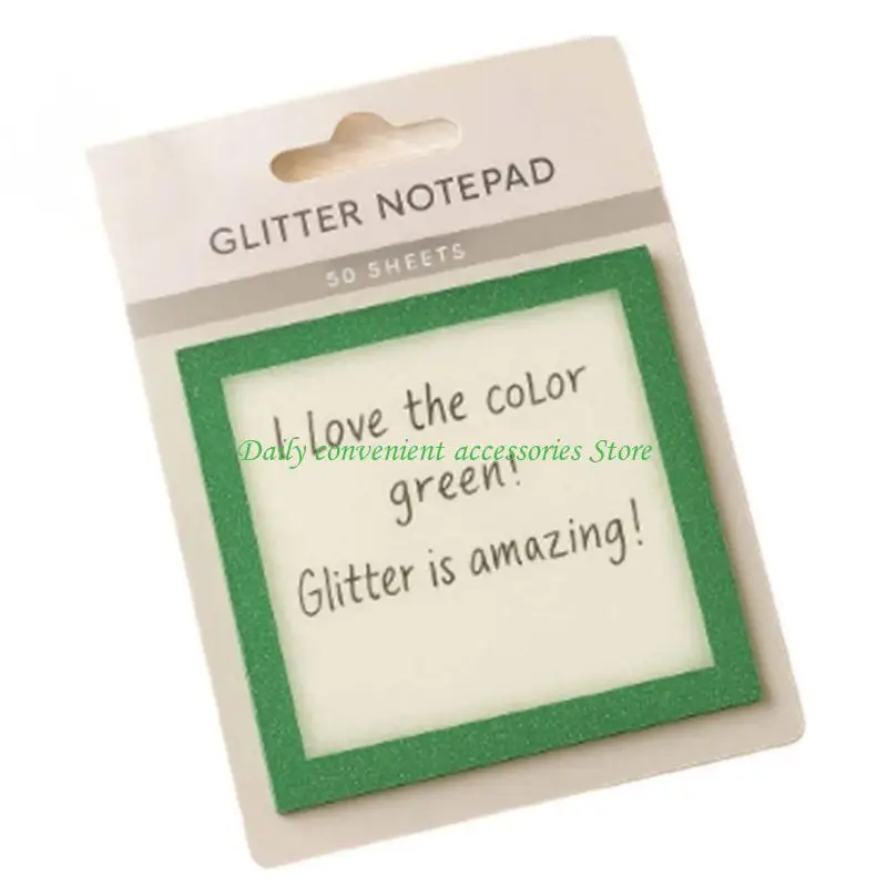 97QB Removable Crystal Look Note With Delicate Glitter Perfect For Gift Giving And Desktop Organization