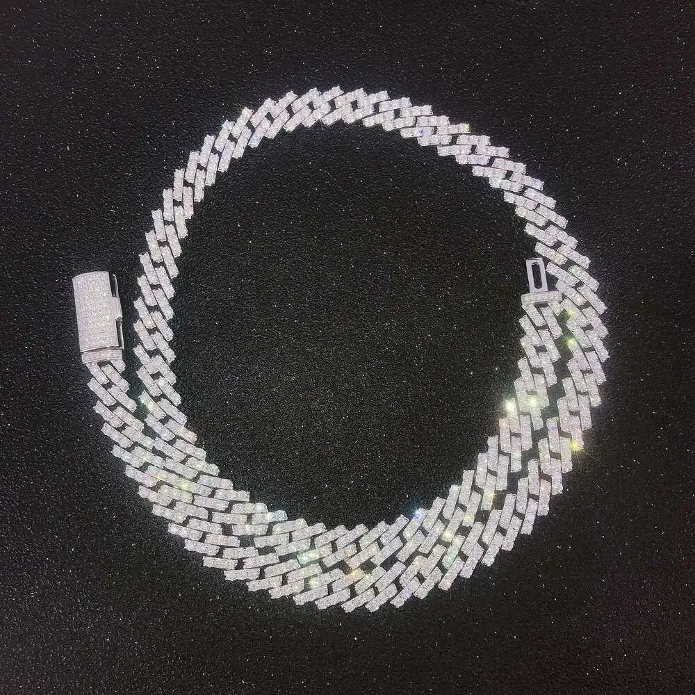 Luxury Luxury Diamond Jewelry 925 Sterling Silver Df Color Melee Moissanite Iced Out Bling Moissanite Chain.
