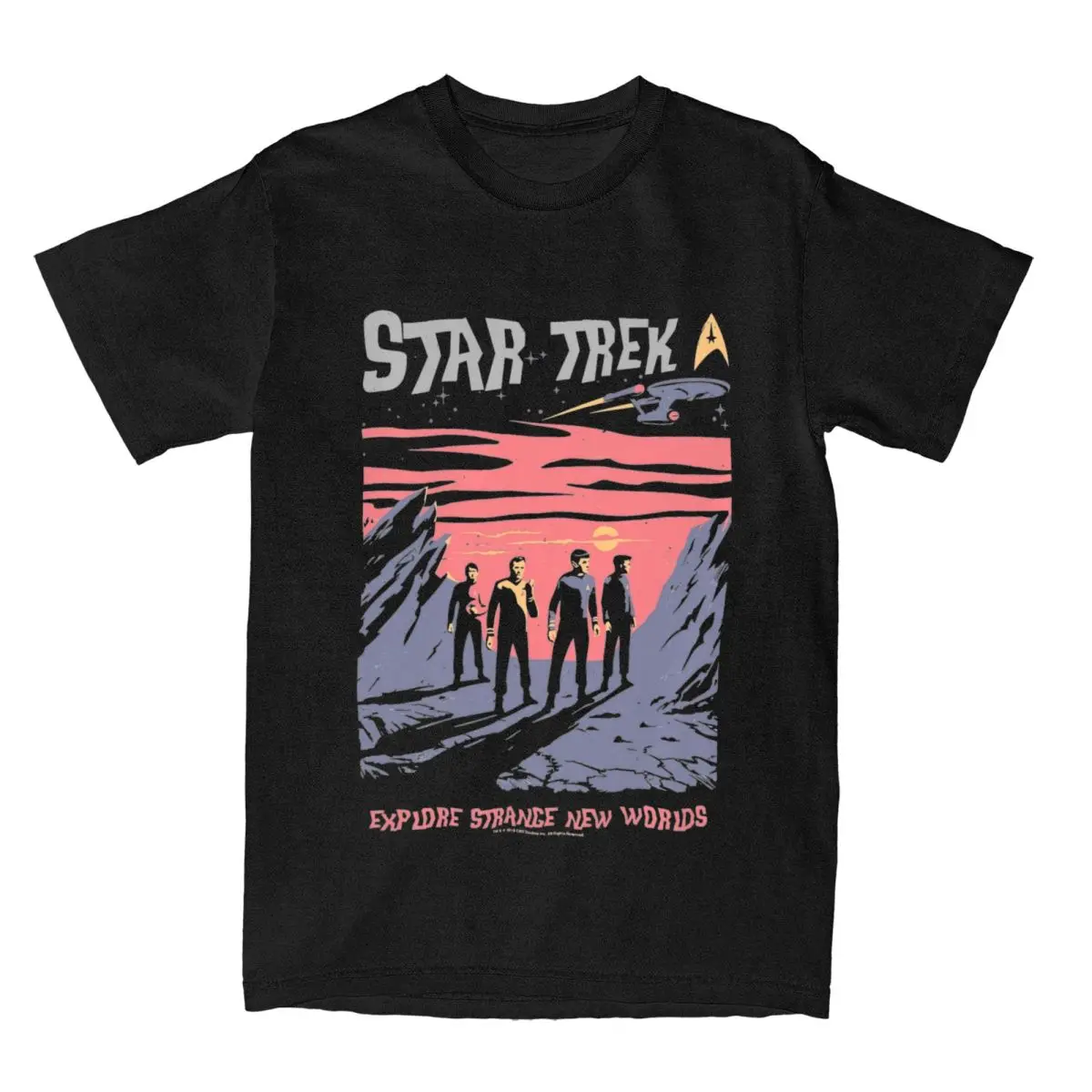 Retro Stars Treks Men Women's T Shirt Funny Tee Shirt Short Sleeve Crew Neck T-Shirt 100% Cotton New Arrival Tops