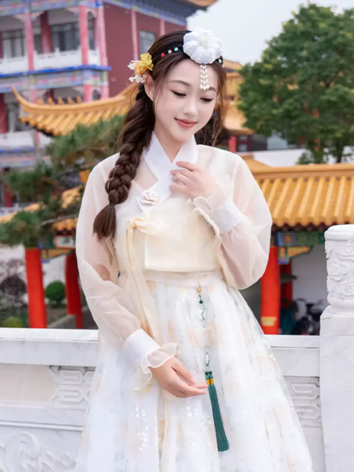 Hanbok coreano tradicional para mujer, disfraz de baile Princ Sle, traje étnico Minori Faion Photoaphy, poliéster...