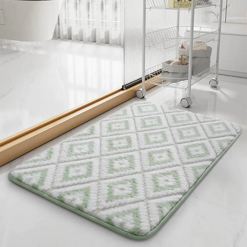 Bathroom Floor Mats, Absorbent Mats, Household Doorway Non-slip Stepping Mats, Bath Room Toilet Bathroom Supplies, Quick-drying