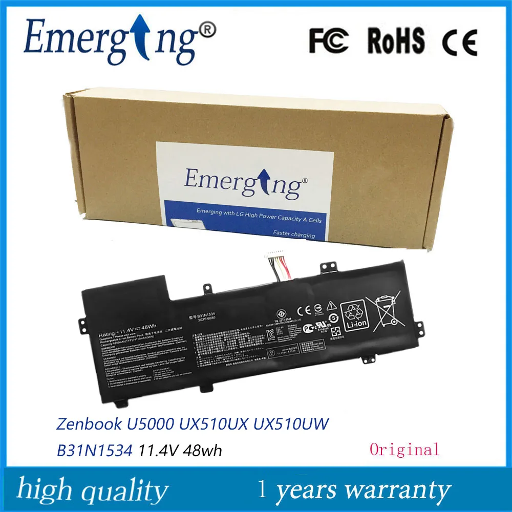 Nova Bateria do Portátil para Asus Zenbook U5000 Ux510ux Ux510uw 11.4v 48wh B31n1534