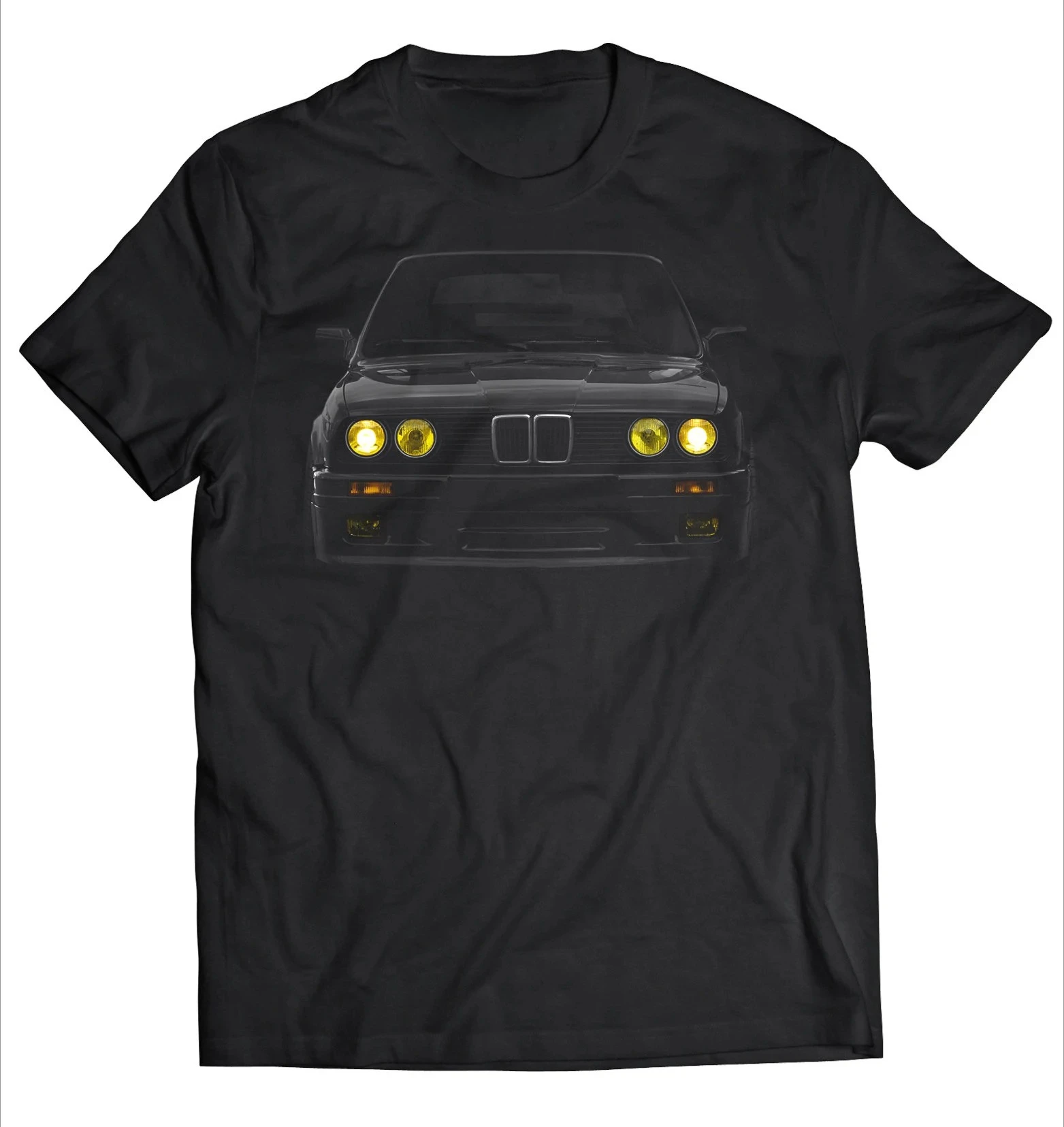 Classic German Automobile T-Shirt | Yellow Headlights Graphic TeeTattoo Four season popular unisex cotton T-shirt