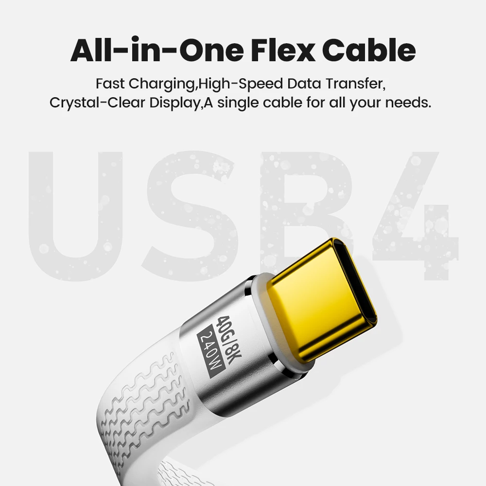 240 واط المحمولة قصيرة نوع C إلى نوع C كابل USB4 كابل نقل البيانات USB C شحن سريع المفاتيح كابل آيفون 15 سامسونج