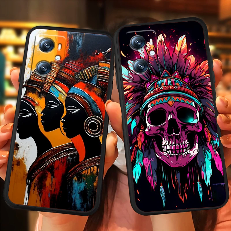 Skull Terrifying Ghost Cool For OPPO Find X6 X5 X3 A54S A5 A94 A16 A53S A57 A74 A72 A98 A78 A96 A9 5G Black Funda Phone Case