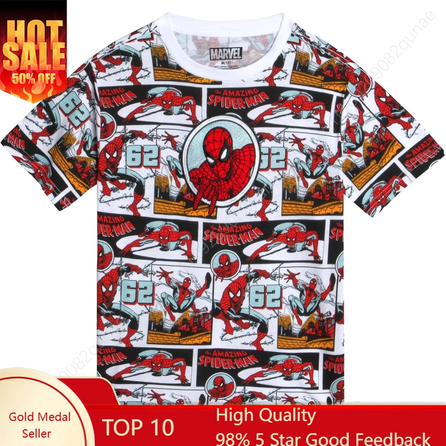 

Marvel Spider Man TShirt Unisex Short Sleeve Classic Heroes High Quality Cotton Durable Cosplay Tee