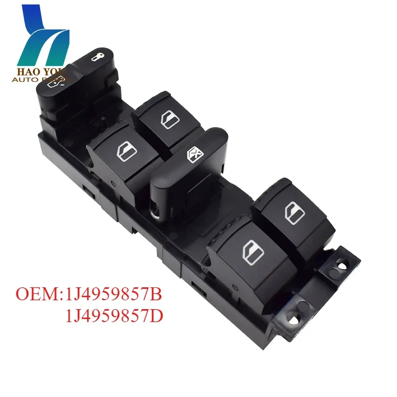 

Master Power Window Lifter Switch for VW Jetta, Bora - Compatible with Part Numbers 1J4959857B, 1J4959857D,