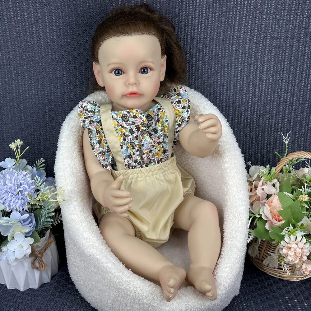 55 cm realistica bambola rinata in plastica morbida simulazione baby doll casa da gioco per bambini bambola regalo di compleanno con arti mobili W-2163