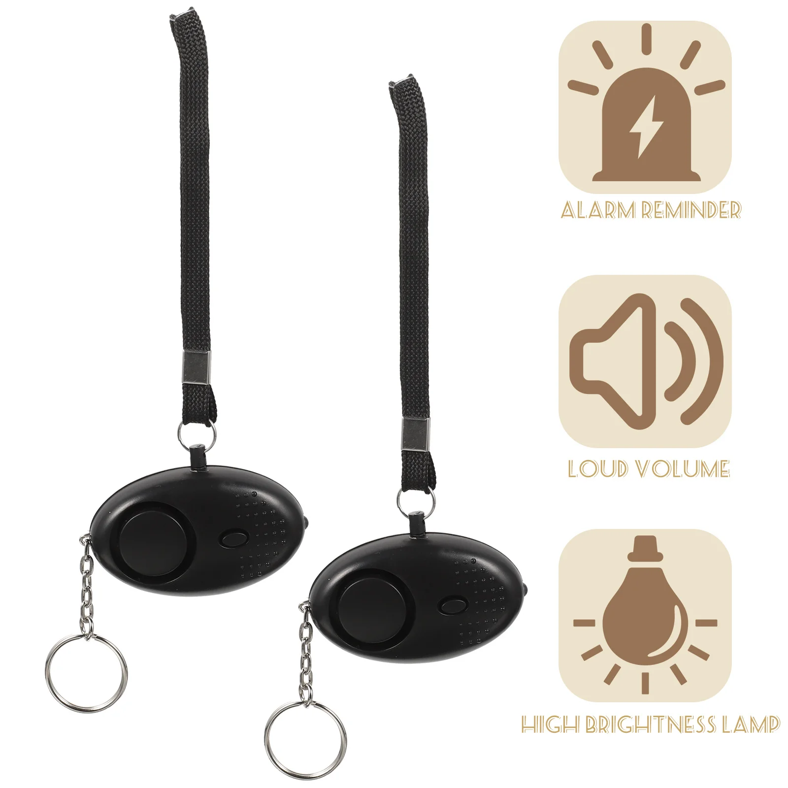 

2 шт. аварийная охранная сигнализация персональная сигнализация 130 дБ светодиодный фонарик громкий брелок безопасности для женщин пожилой ночи