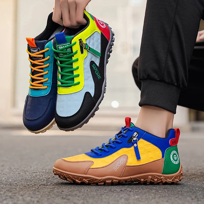 

Мужские высокие повседневные кроссовки, уличные походные кроссовки больших размеров, нескользящие дышащие кроссовки для ходьбы, Zapatos De Hombre New Style