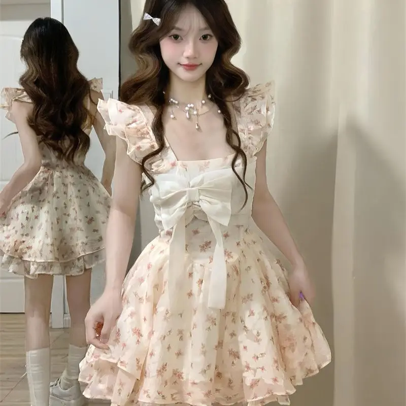 2026 New Fashion Sweet Fragrant Yarn Skirt Women Reduced Age Petite and Fluffy Princess Dress and Slimming A-line Dresses