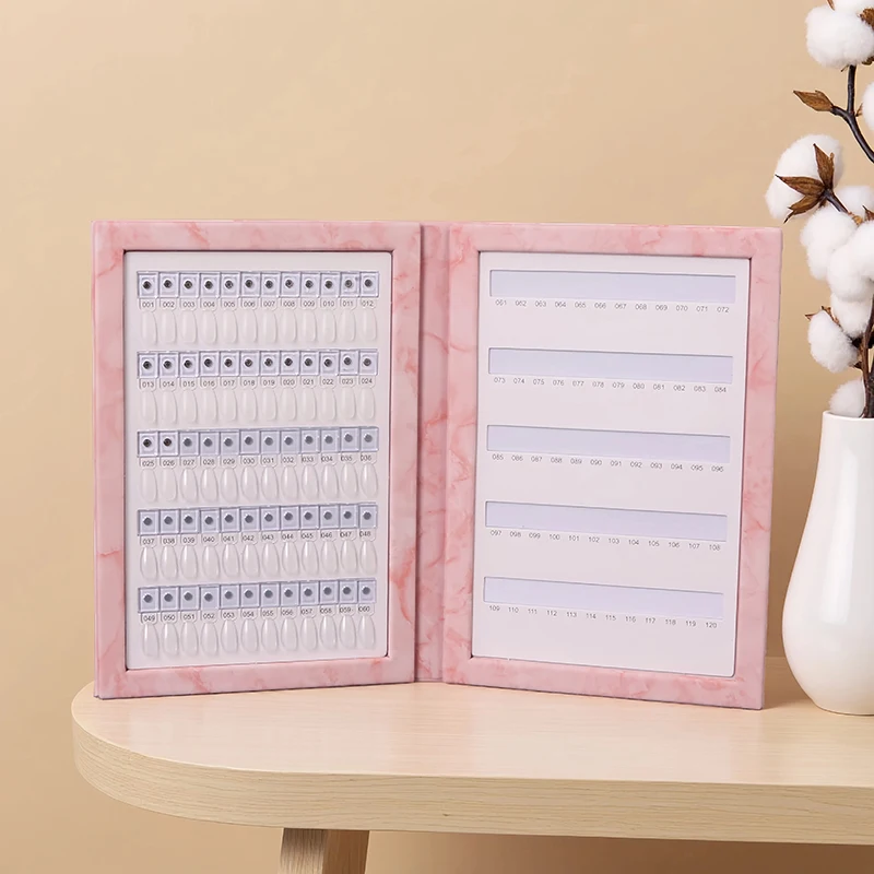 120색 자석 팁 네일 아트 샘플 북 매니큐어 색상 테스트 보관 북 PU 가죽 작품 디스플레이 색상 카드 전시대