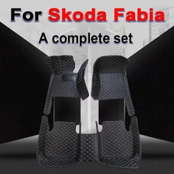 Car Mats For Skoda Fabia 5J MG MK2 2007~2014 Auto Carpets Rugs Leather Floor Mat Waterproof Pad Interior Parts Car Accessories