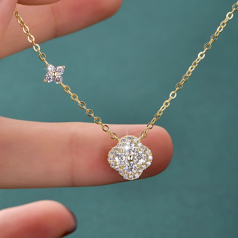 Rrjzz GRA-zertifizierte D-Color VVS1 Moissanit-Anhänger-Halskette, Labor-Halskette mit Imitationsdiamant für Frauen, Charm-Halskette, Schmuck, Geschenk – Detail 6