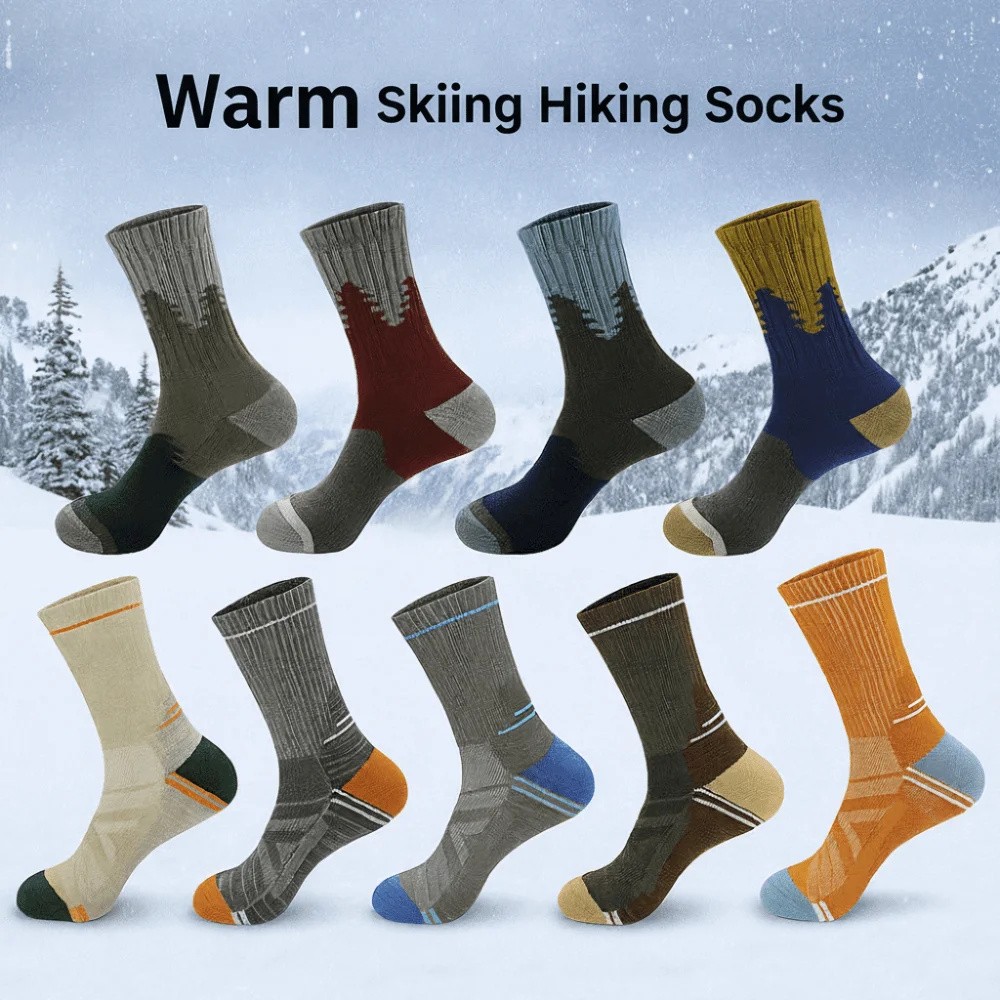 

Thickened Warm Ski Socks High Elastic Moisture Wicking Hiking Socks Wear-resistant Professional Winter Sports Socks Skiing