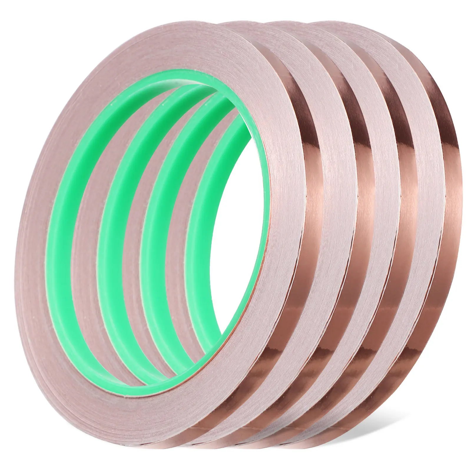 4 Rolls Copper Tape Foil Conductive Self Adhesive 20 Meter Roll for Grounding Electronics Arts Crafts Stained Glass Guitar
