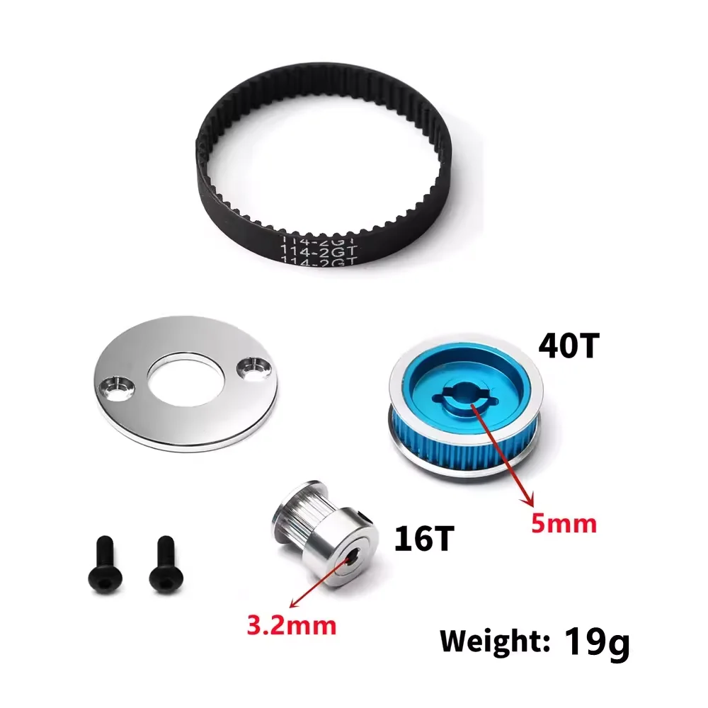 Low Noise Belt Drive Conversion Kit Transmission Gears System TT02 Belt Drive Gear Upgrade for Tamiya 1/10 TT02 Series