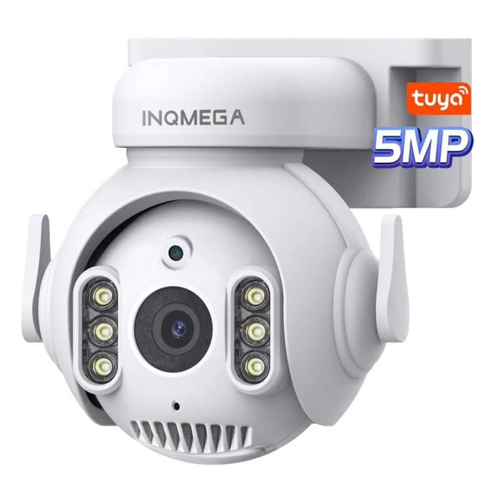 INQMEGA 5MP TUYA Smart Camera Security Home Surveillance Camera with 2.4G WiFi 2-Way Audio Full Color Night Vision Waterproof