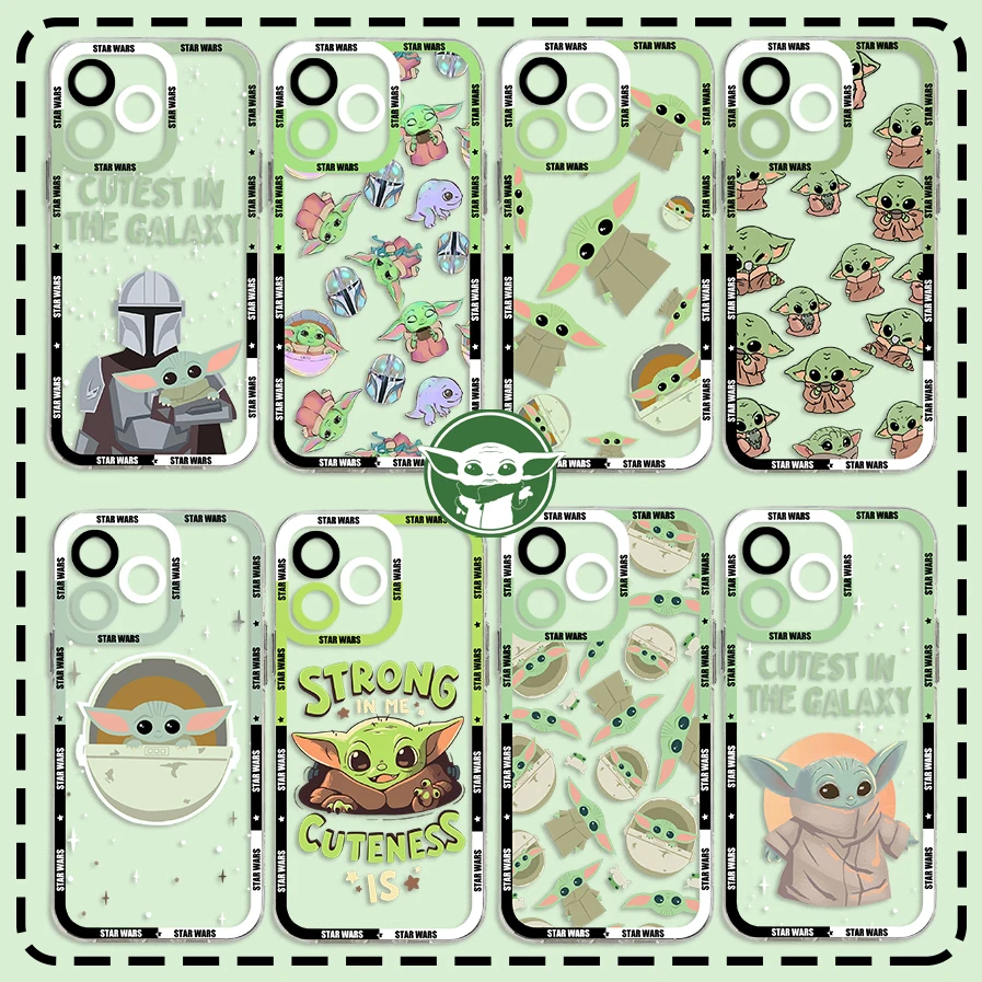 Cute S-Star W-Wars Baby Yoda Phone Case For iPhone 15 14 13 12 11 Mini Pro Max X XR XSMax 6S 6 7 8 Plus SE20 Transparent Cover