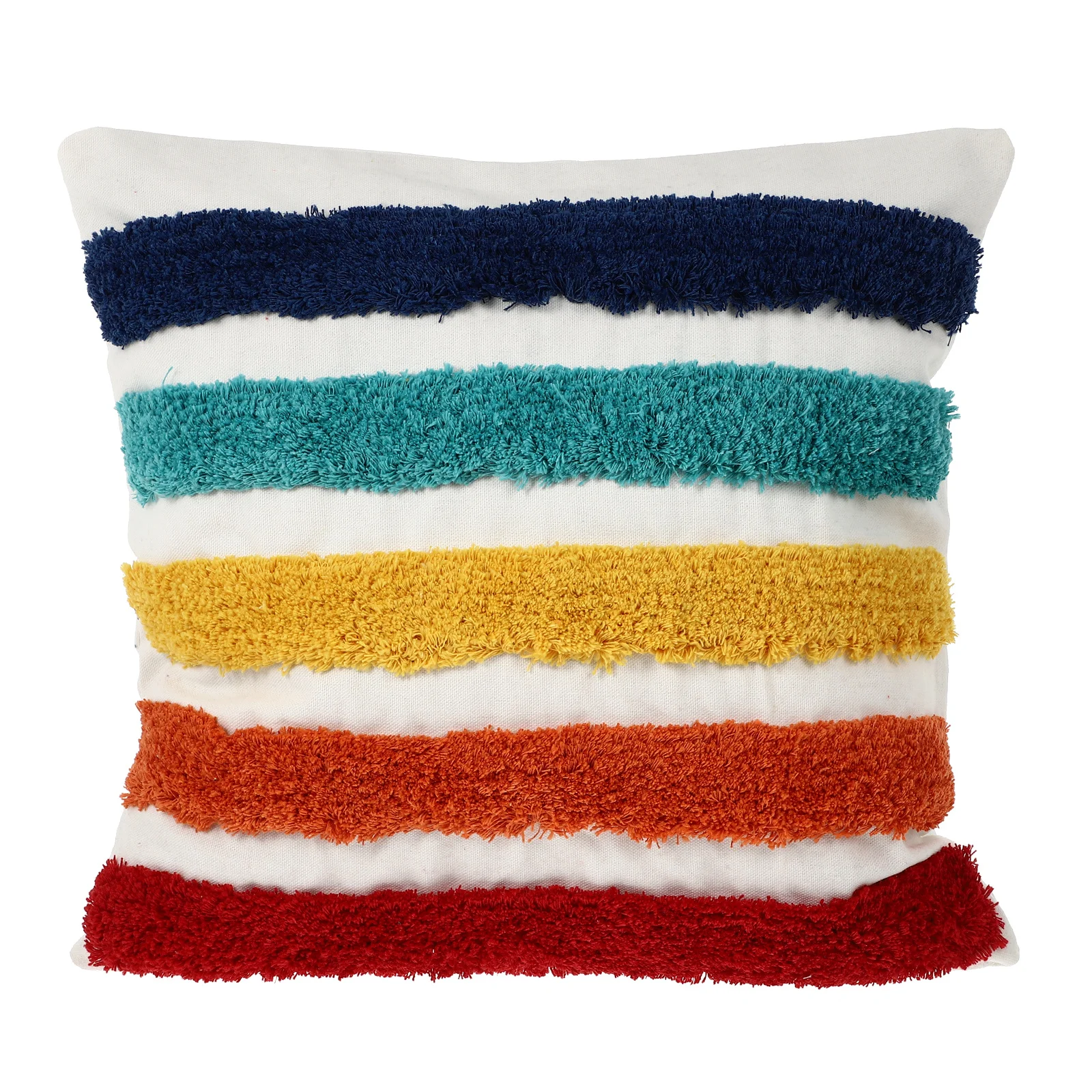 

Rainbow Embroidery Colorful Pillow Cover Premium Canvas Cushion Decorative Pillowcase for Sofa Living Room Bedroom Throw Pillow